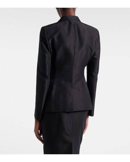 Gucci Black Silk Faille Blazer