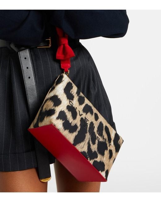 Givenchy Black Logo Leopard-Print Pouch