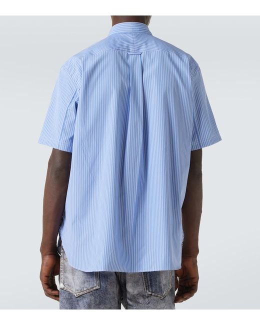 Junya Watanabe Blue Patchwork Cotton Shirt for men