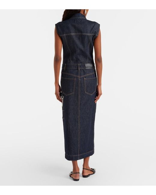 Sportmax Blue Farfalla Denim Midi Dress