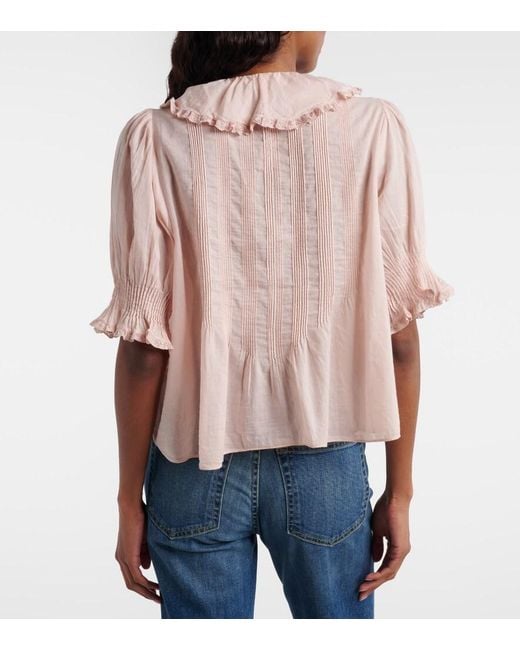 Doen Pink Henri Cotton Voile Top