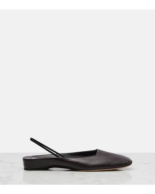 Calvin Klein Black Kate Leather Slingback Flats