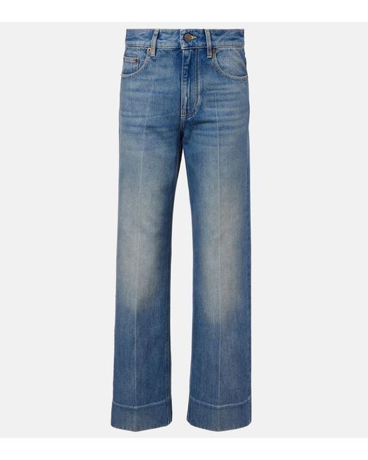 Valentino Blue Faded Wide-Leg Jeans