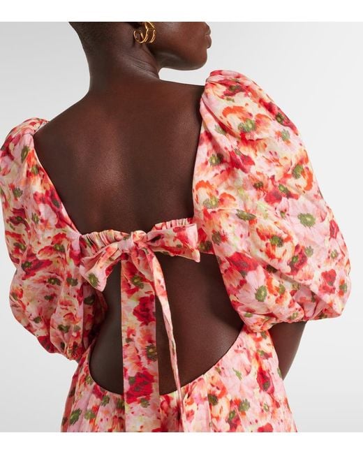 Zimmermann Red Minikleid Lightburst Aus Leinen