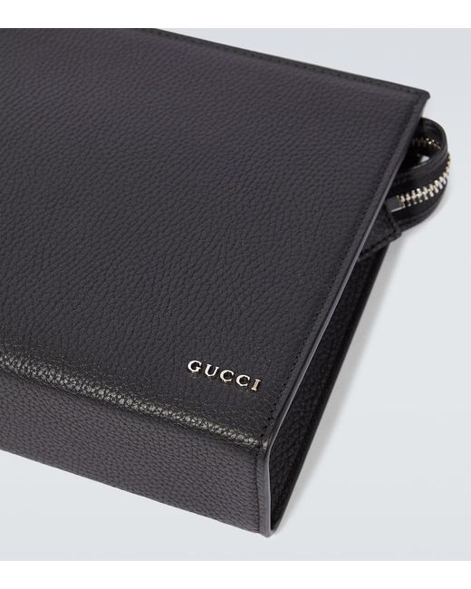 Pochette in pelle con logo da Uomo di Gucci in Nero Lyst