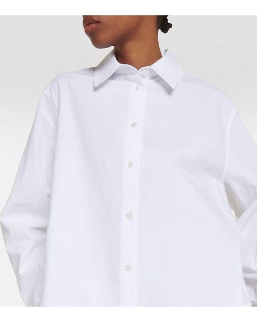 Vestido Camisero Izumi De Popelin De Algodon The Row de color White