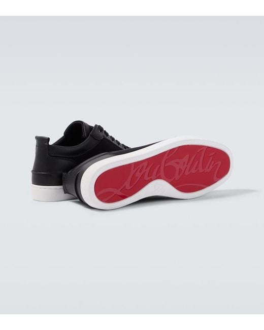 Christian Louboutin Black Rantulow Leather Sneakers for men