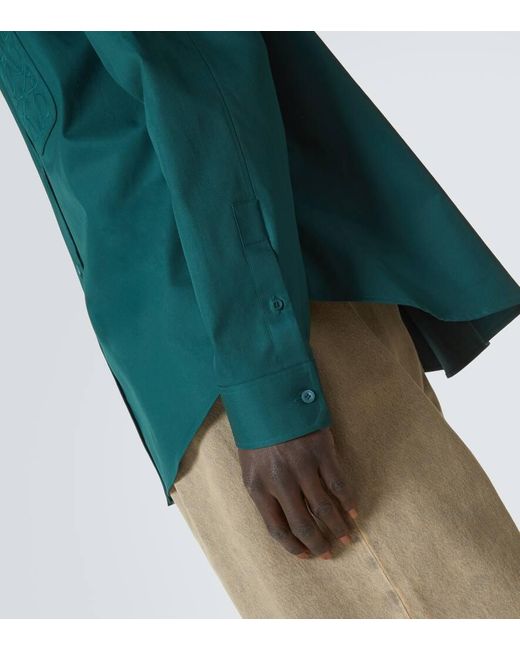 Camisa De Mezcla De Algodon Con Anagrama Loewe de hombre de color Green