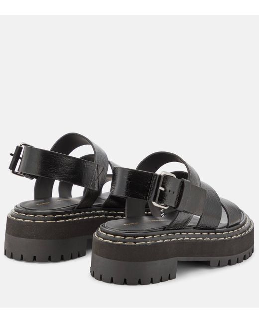 Proenza Schouler Black Lug Leather Sandals