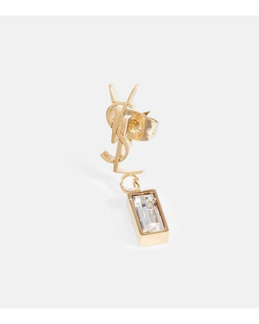 Saint Laurent Metallic Cassandre Embellished Single Earring