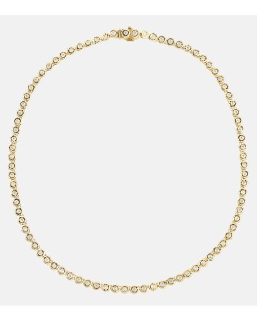 Octavia Elizabeth Metallic Blossom 18kt Gold Necklace With Diamonds