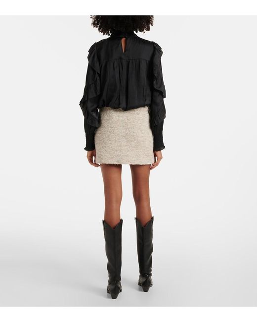 Isabel Marant Natural Gleny Tweed Miniskirt