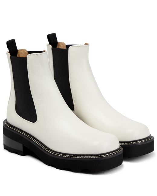 Gabriela Hearst Jil Leather Chelsea Boots in Cream (Black) | Lyst