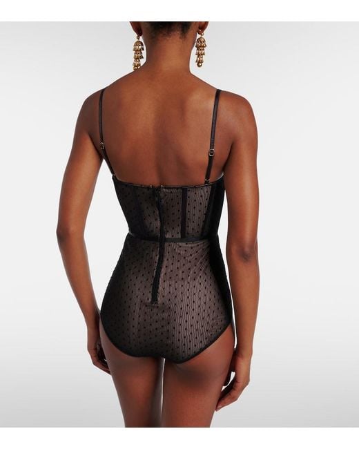 Zimmermann Brown Dot Mesh Bodysuit