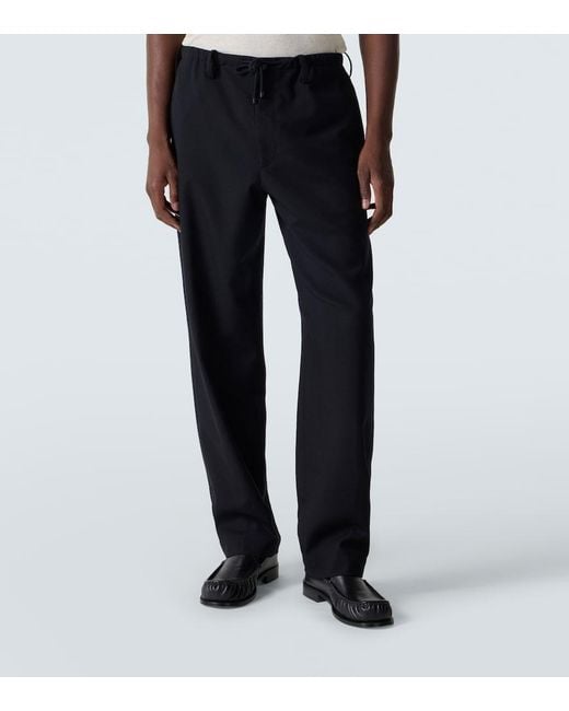 Dries Van Noten Black Penny Wool Straight Pants for men