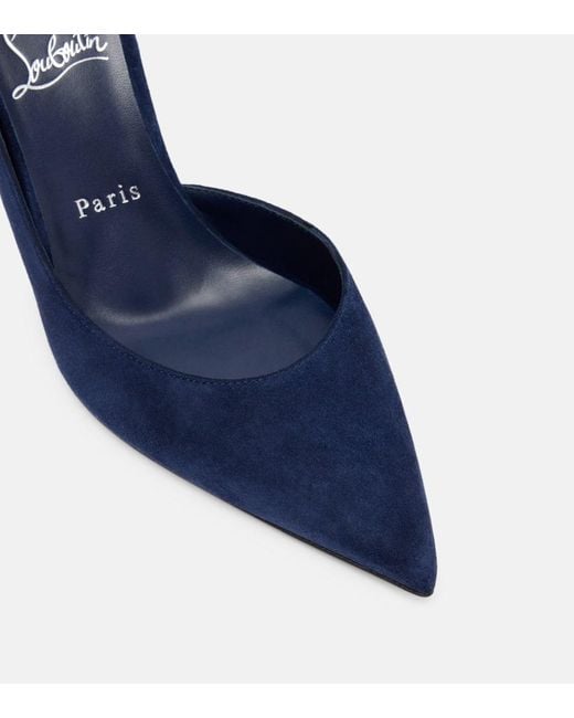 Christian Louboutin Blue Iriza 85 Suede Pumps