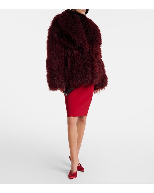Nour Hammour Purple Mirja Shearling Jacket
