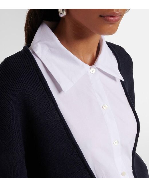 Staud Blue Coast Cotton And Cashmere Sweater