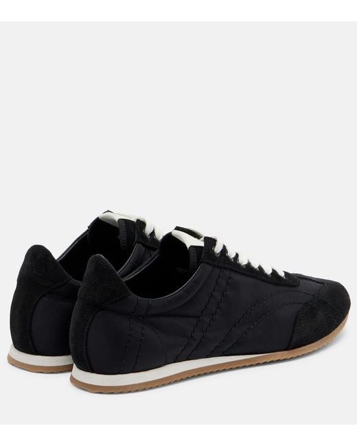 Totême Black Flex Suede-Trimmed Sneakers