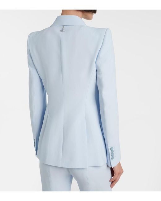 McQueen Blue Single-Breasted Blazer