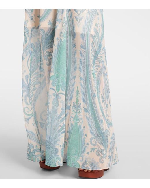 Zimmermann Blue Illuminate Beaded Paisley Maxi Dress