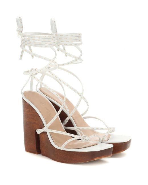 Jacquemus Pilotis Wedge Sandals in White Lyst
