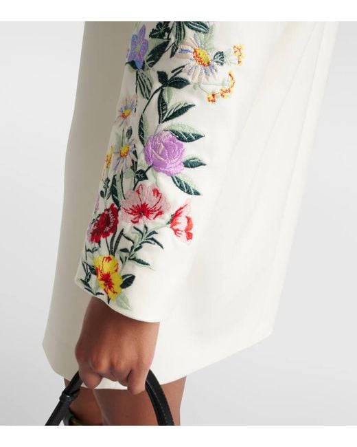 Max Mara Natural Leva Floral Wool-Blend Minidress
