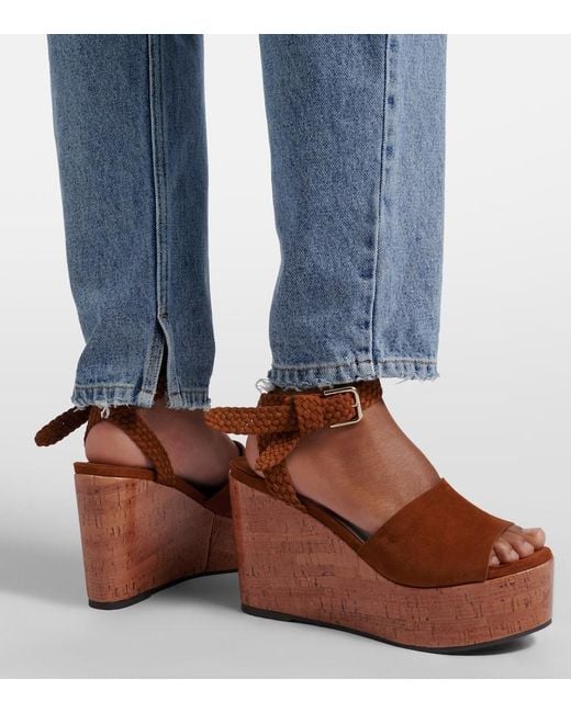 Jimmy Choo Brown Jori Suede Platform Sandals