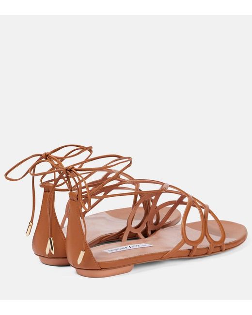 Aquazzura Pink Infinito Leather Sandals