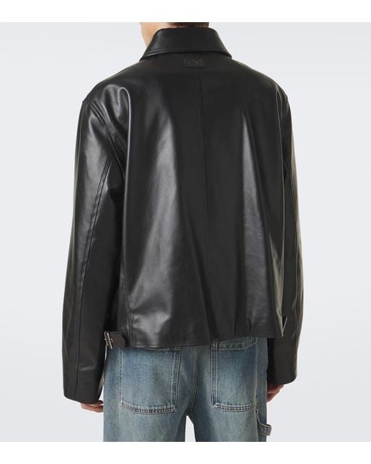 Loewe Black Leather Jacket for men
