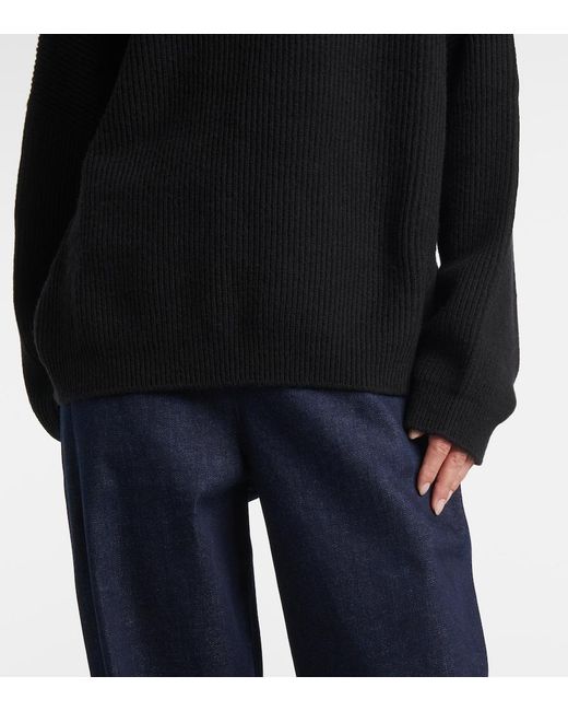 FFORME Black Kimm Cashmere-Blend Mock Neck Sweater