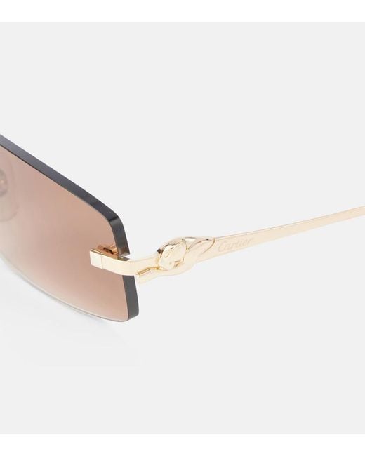 Cartier Natural Panthere De Cartier Rectangular Sunglasses