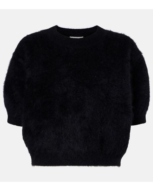 Lisa Yang Black Juniper Brushed Cashmere Top