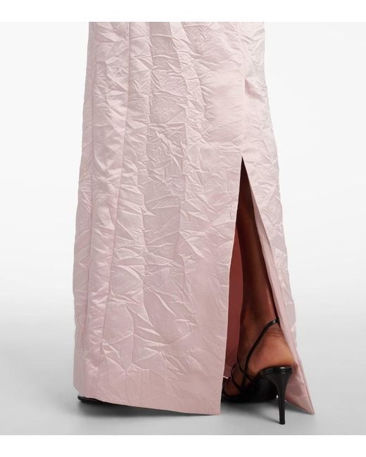 Erdem Pink Embroidered Satin Gown