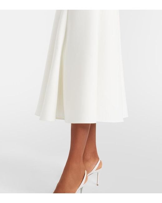 Roland Mouret White Crystal-Embellished Crepe Cocktail Dress