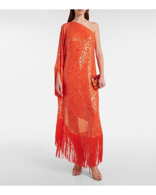 Vestido Largo Spritz Disco Con Lentejuelas ‎Taller Marmo de color Red