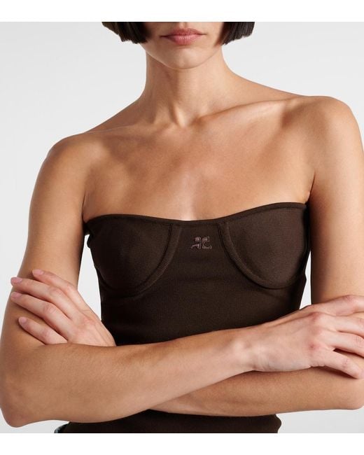 Courreges Brown Logo Tank Top