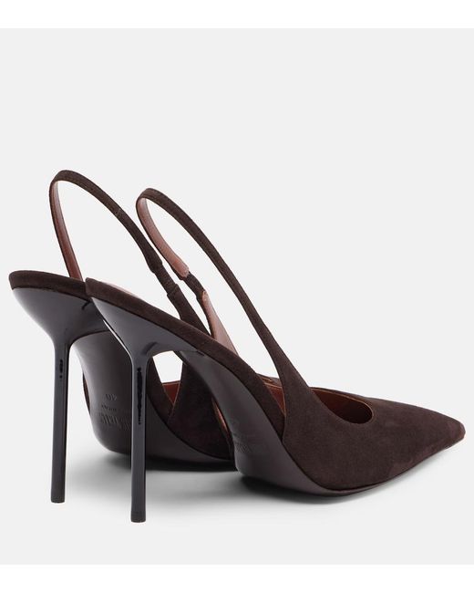 Paris Texas Brown Lidia 105 Suede Slingback Pumps