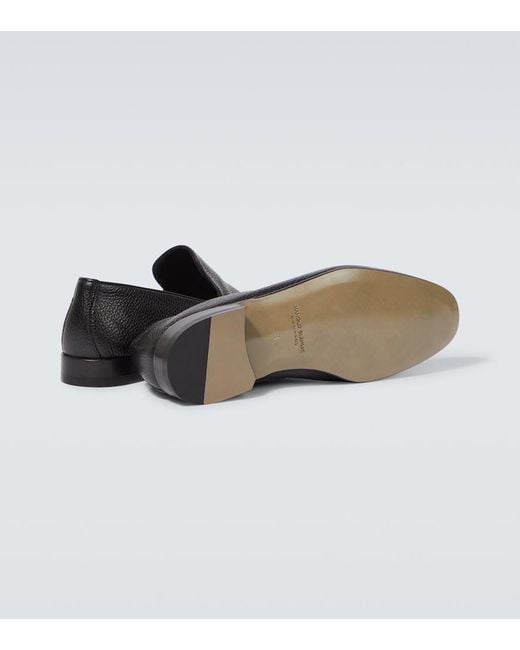 Manolo Blahnik Black Truro Leather Loafers for men