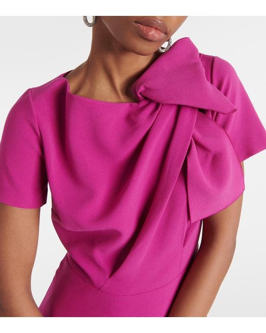 Roksanda Purple Bow-Detail Midi Dress