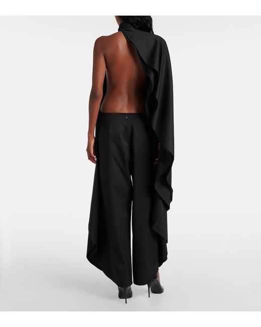 Alaïa Black Open-Back Wool Grain De Poudre Jumpsuit