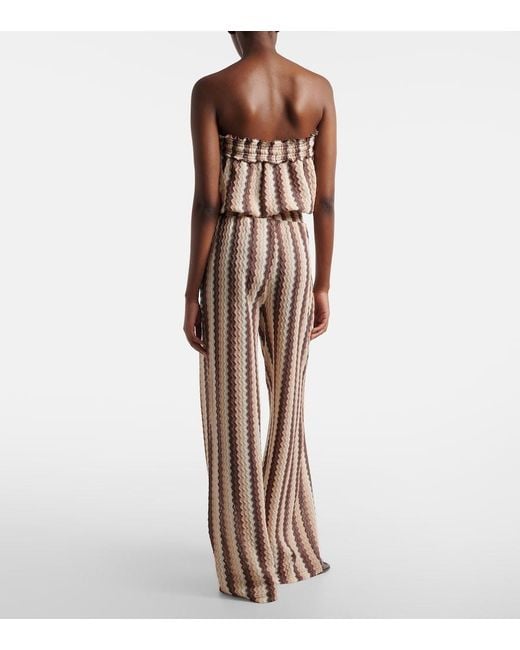 Melissa Odabash Natural Viv Striped Jumpsuit