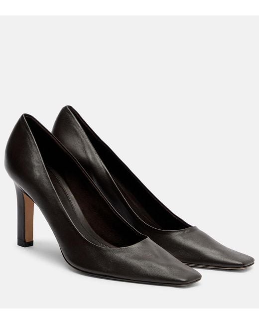 The Row Black Carla 80 Leather Pumps