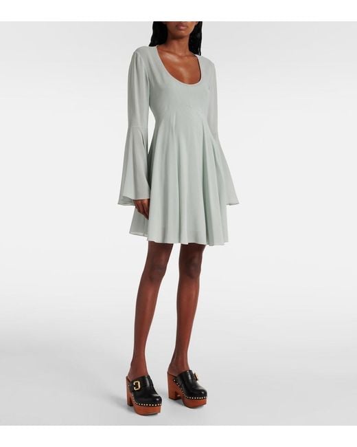 Chloé Blue Silk Chiffon Minidress