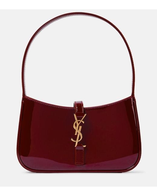 Saint Laurent Red Mini Patent Leather Top-Handle Bag