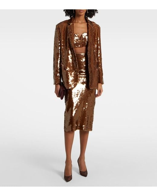 Blazé Milano Brown Sequined Bra Top