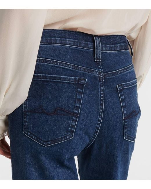 7 For All Mankind Blue Modern Dojo High-Rise Flared Jeans