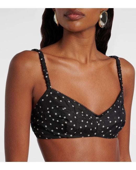 Sir Black Polka-Dot Silk Bralette