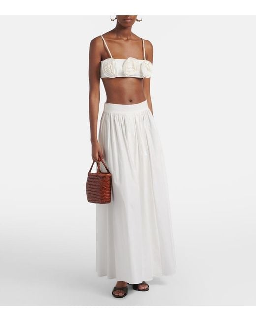 Adriana Degreas White Cotton Maxi Skirt