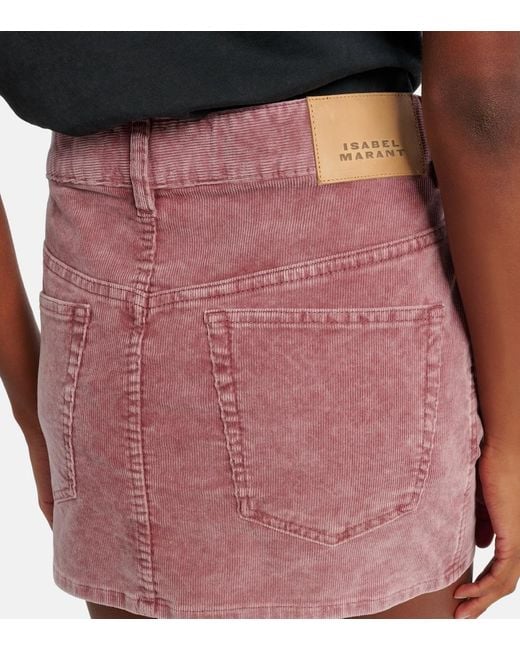 Isabel Marant Pink Olinda Cotton Corduroy Miniskirt